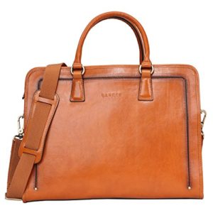 Banuce Womens Full Grains Leather Briefcase Messenger Satchel Bag 14 Laptop Case