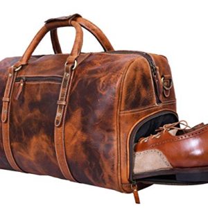 Leather Travel Duffle Bag | Gym Sports Bag Airplane Luggage