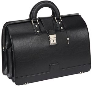 Mens PU Leather Briefcase Lawyer Attache Case with Lock