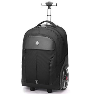 Rolling Travel Backpack Large Wheeled Rucksack Laptop Trolley Black