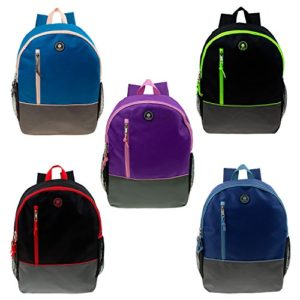 16" Wholesale Backpacks w/Headphone slot and Side Mesh Pockets