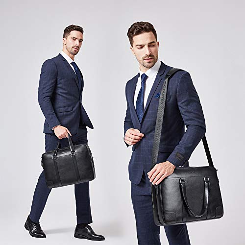 Leather Briefcase Messenger Business Bags 15.6 inch Review ...