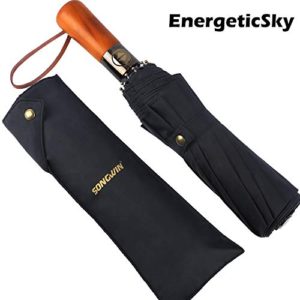 EnergeticSky Windproof Travel Umbrella with Teflon Coating