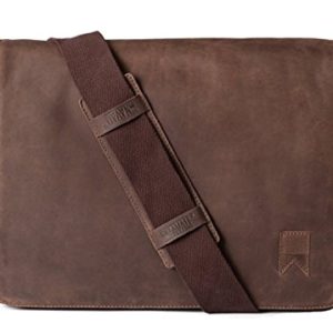 Navali Mainstay Leather Laptop Messenger Bag - Crazy Horse Leather - Perfect for 13 inch/ 15 inch Laptops - Brown