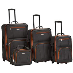 Rockland Luggage 4 Piece Set, Charcoal, One Size