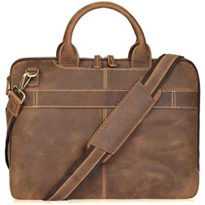 Jack&Chris New 14" Men's Lawyer Briefcase Laptop Bag Lea