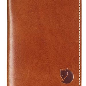 Fjallraven Unisex Leather Passport Cover, Leather Cognac