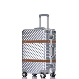 Aluminum Frame Luggage - 24 Inch Silver Suitcase