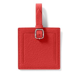 Small Square Luggage Tag - Full Grain Leather Leather