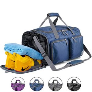 Foldable Sports Gym Bag with Wet Bag & Shoes Compartment