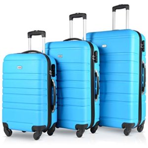 3 Pcs Luggage Set Hardside Travel Suitcase with Spinner Wheels Lightweight Durable ABS Hardshell TSA Lock 20 24 28 inch
