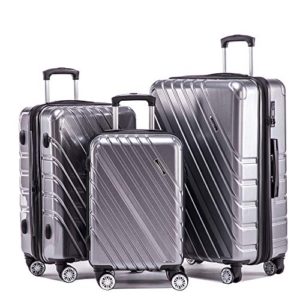 Expandable Luggage Sets Hardshell Spinner Suitcase 3pieces