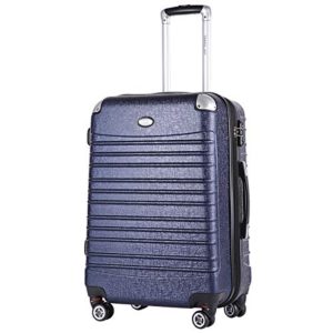 Travel Joy Expandable Luggage Carry on Suitcase TSA Lightweight Hardside Luggage Spinner Wheels Luggage 20 inches(NAVY BLUE-1, 20 inches)