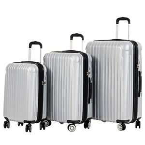 Murtisol 3 Pieces ABS+PC Luggage Sets, Expandable+TSA Lock