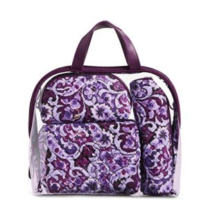 Vera Bradley Iconic 4 Pc. Cosmetic Set, Lilac Paisley, lilac paisley, One Size