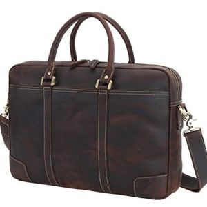 Texbo Men's Solid Large Full Grain Cowhide Leather Vintage