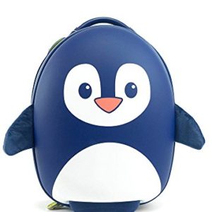 Cute Animal Travel Trolley Luggage for Kids - Navy Penguin