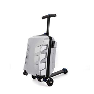 WUPYI 21" Scooter Luggage,Multi-Functional Rolling Suitcase Foldable Rolling Luggage Trolley Luggage, Airport Outdoor Baggage for Travel or Business,Silver (Silver)