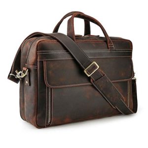 Tiding Men's Leather Briefcase 17" Laptop Tote Large Capacity
