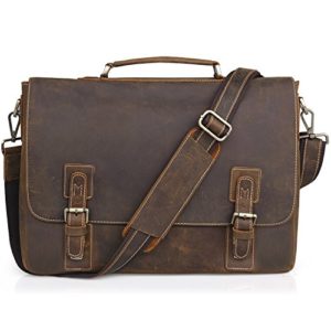 Jack&Chris men's Genuine Leather Briefcase 16" Laptop Bag