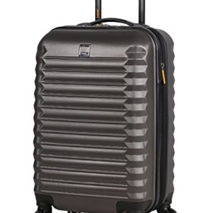 Lucas ABS Mid Size Hard Case 24 inch Rolling Suitcase With Spinner Wheels (24in, Charcoal)