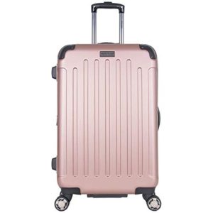 Heritage Travelware Logan Square 25" Lightweight Hardside Expandable 8-Wheel Spinner Checked Suitcase, Metallic Rose Gold