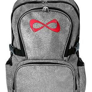 Nfinity Backpack with Logo, Sparkle Grey/Red