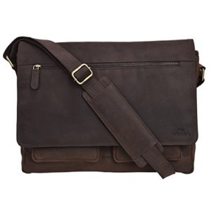 Genuine Leather Messenger Bag for Men and Women