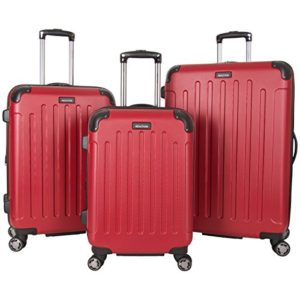 Kenneth Cole Reaction Renegade 8-Wheel Hardside Expandable 3-Piece Set: 20" Carry-On, 24", 28" Luggage, Red