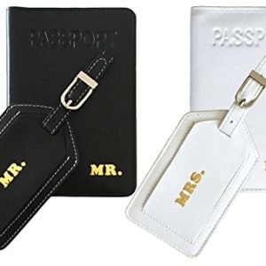 Mr and Mrs Passport Cover and Luggage Tag Set of 2