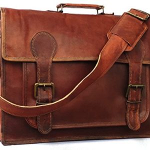 Vintage Couture 18 Inch Genuine Business Leather Laptop Messenger Bag