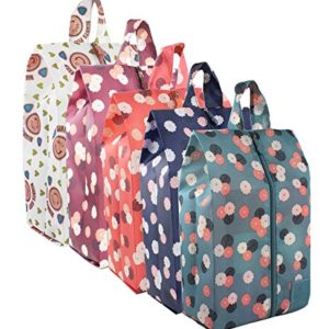 Zmart Portable Shoe Bags for Travel Colorful Flower Waterproof