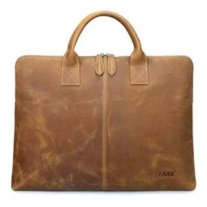 S-ZONE 15.6" Slim Leather Briefcase Laptop Bag Business