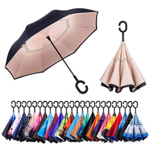 Newsight Reverse/Inverted Double-Layer Waterproof Straight Umbrella