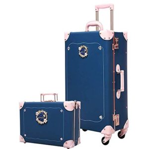 Womens Travel Vintage Luggage Sets Cute Trolley Suitcases Set