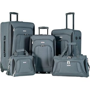 Flieks 5 Piece Luggage Set Deluxe Expandable Rolling Suitcase