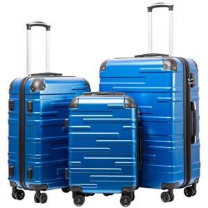 Coolife Luggage Expandable Suitcase 3 Piece Set