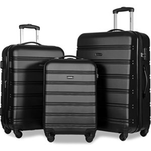 Merax Travelhouse Luggage Set 3 Piece Expandable Lightweight Spinner Suitcase