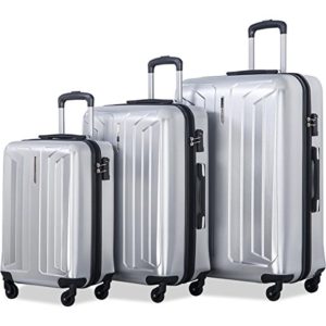 Flieks Luggage 3 Piece Sets Spinner Suitcase with TSA Lock