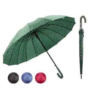 J handle large Umbrella Polka Dot 16 Ribs Quick-drying Automatic Open