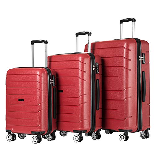 Luggage Sets: 3-Piece Hard Suitcase Set with TSA Lock and 360° Spinner ...