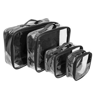 Clear Packing Cubes set of 4/Packs 7-10 Days of Clothes/Premium PVC
