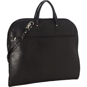 Royce Leather Garment Bag Suitcase in Leather, Black