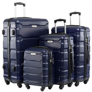 Seanshow Familly 4 PCS Luggage Sets TSA Lock Lightweight Spinner Suitacase Set 18" 22" 26" 30" navy