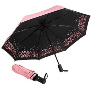 Sun Umbrella-Auto Open Close Folding UV Rain Umbrella