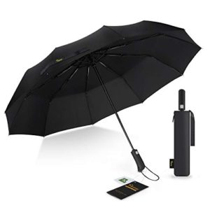 Heasy Travel Umbrella Windproof 10 Ribs Automatic Compact Folding Umbrellas