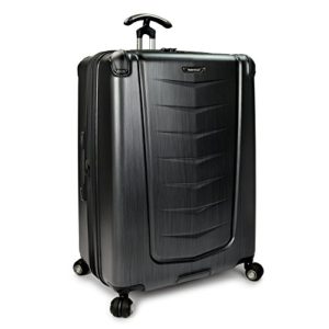 Traveler’s Choice Silverwood Polycarbonate Hardside Expandable Spinner Luggage Case - Brush Metal (30-Inch)