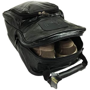 Men's Golf Shoe Bag, Black, Leather, Medium