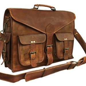 18 Inch Rustic Vintage Leather Messenger Bag Laptop Bag
