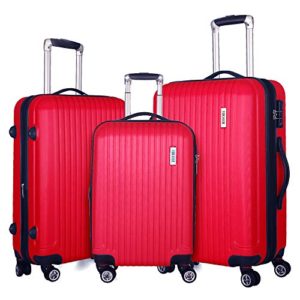 Fochier 3 piece Luggage Set Expandable Lightweight Spinner Suitcase